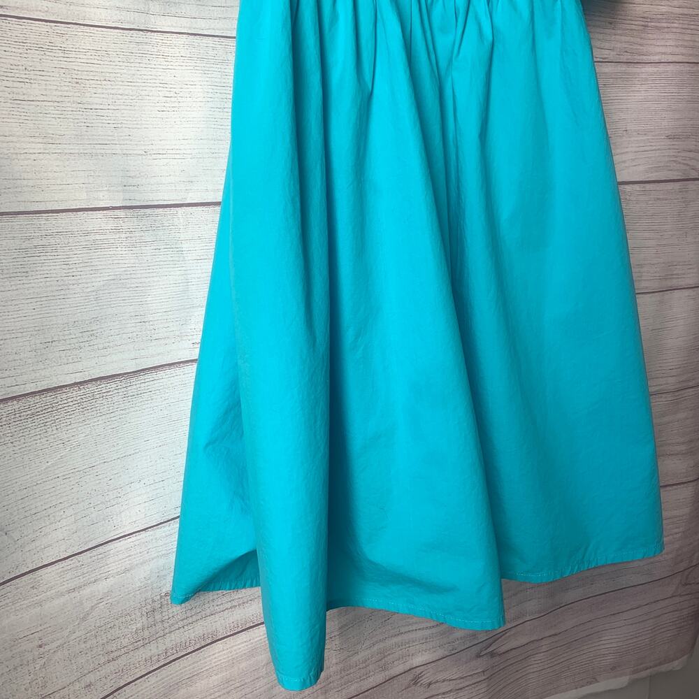 A New Day Blue Puff Sleeve Dress On or Off Shoulder Cutout Back Size Small - Picture 13 of 13